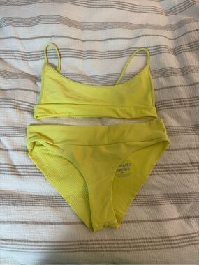 Frankie's Bikinis Neon Yellow Ribbed Two-Piece Bikini